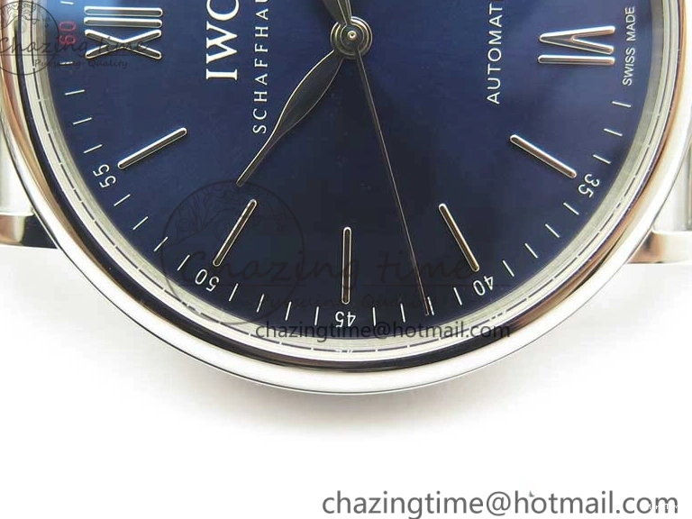 MIROTIME 1218 Portofino IW356501 SS V3 MK 1:1 Best Edition Blue Dial On SS Mesh Bracelet MIYOTA Timeless 7194